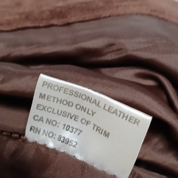 Margaret Godfrey Leather Pants Womens 14 Brown Straight Leg Lined Biker Rocker - Picture 10 of 11